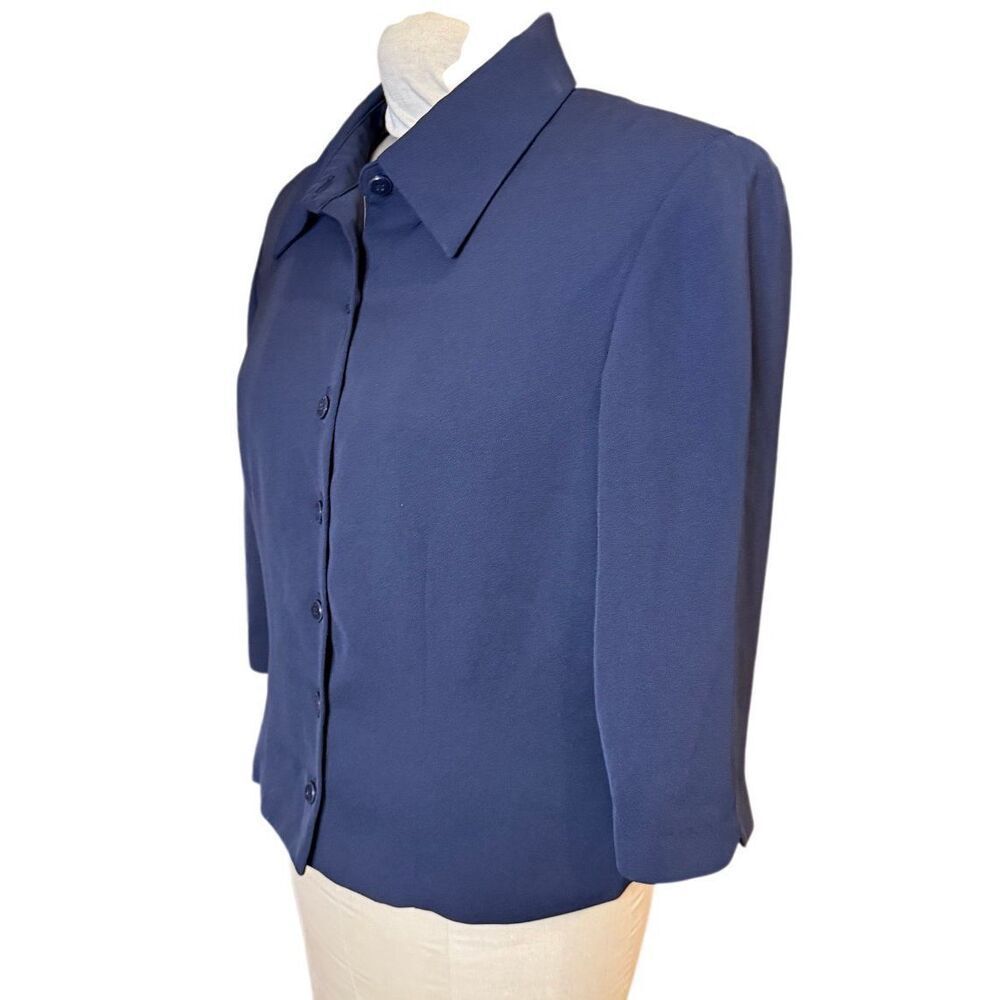 Stonebridge Lightweight Button Front Jacket 3/4 Sleeve Sz. 12 - Picture 9 of 11